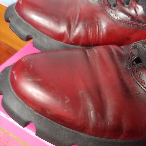 $440 Oakley | Burgundy Oxford Maroon Italian Made Leather Red Golf Shoes 8.5 main image 8